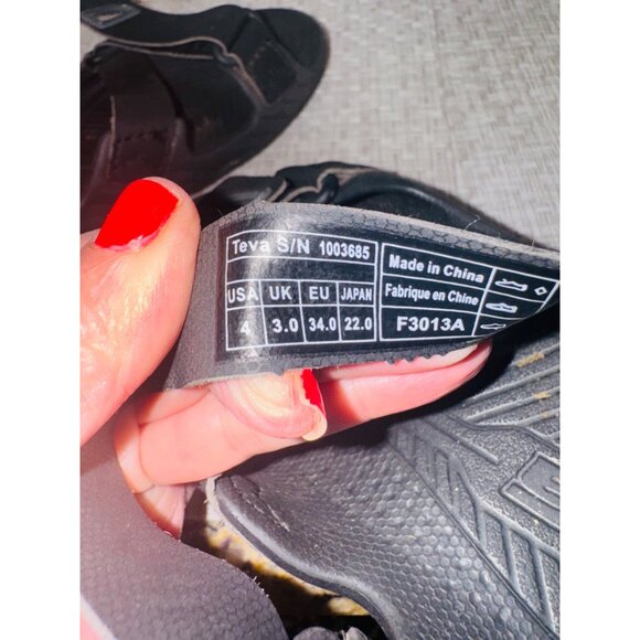 Teva Adjustable Black Sandals 4 Open-Toe Lightweight Trail Hiking Outdoor Shoes - Picture 5 of 10